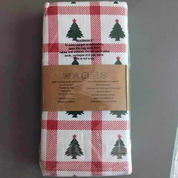 Urban Villa Napkin Set of 4 Christmas Holiday Tree Cotton Dining 20" x 20" - Picture 4 of 5